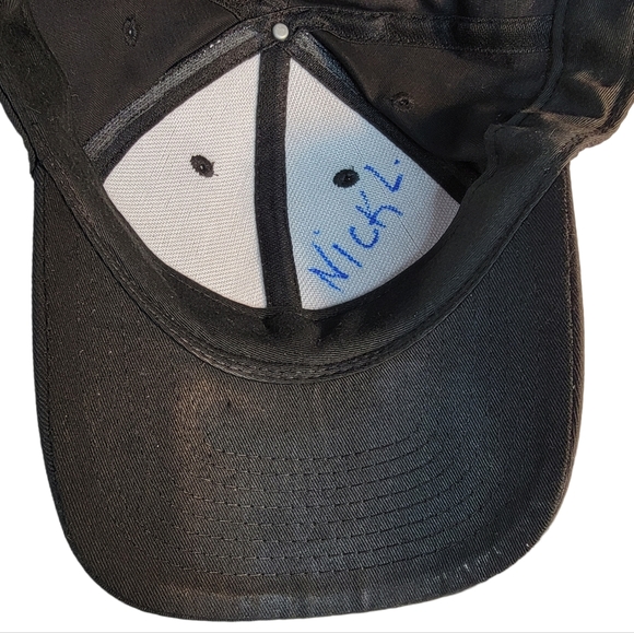 Black Baseball Cap Cursive "A" Hat Men's OS - Picture 7 of 11